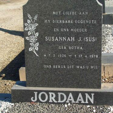 JORDAAN Susannah J. nee BOTHA 1936-1978