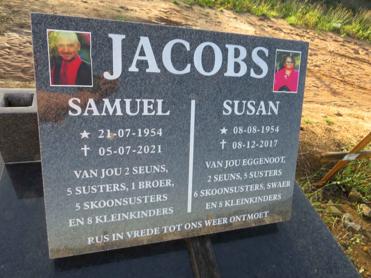 JACOBS Samuel 1954-2021 & Susan 1954-2017