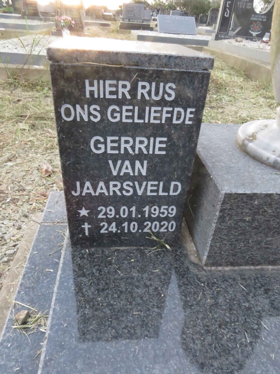 JAARSVELD Gerrie, van 1959-2020