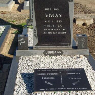 JORDAAN Vivian 1953-1970 :: JORDAAN Louis Petrus 1922-1995 &amp; Cornelia 1925-2007