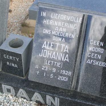 JORDAAN Aletta Johanna 1928-2001