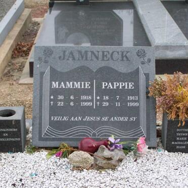 JAMNECK Pappie 1913-1999 &amp; Mammie 1918-1999
