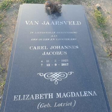 JAARSVELD Carel Johannes Jacobus, van 1925-2017 &amp; Elizabeth Magdalena LOTRIET 1926-2006