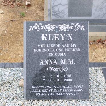KLEYN Anna M.M. nee NORTJE 1918-2000