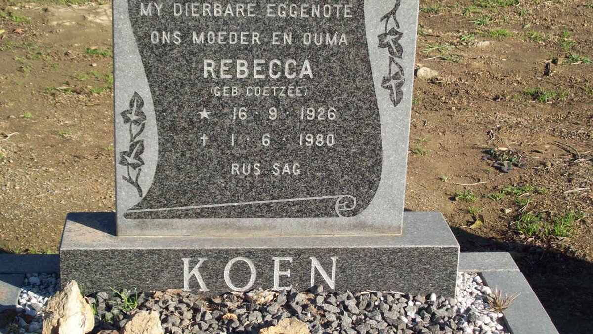 KOEN Rebecca nee COETZEE 1926-1980