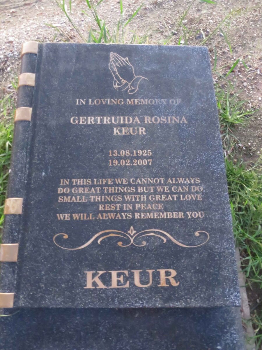 KEUR Gertruida Rosina 1925-2007