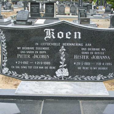 KOEN Pieter Jacobus 1912-1989 &amp; Hester Johanna 1919-1996
