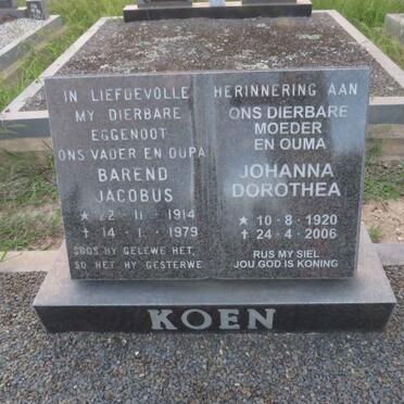 KOEN Barend Jacobus 1914-1979 & Johanna Dorothea 1920-2006