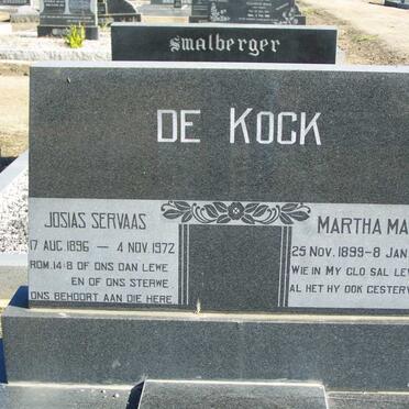 KOCK Josias Servaas 1896-1972, de &amp; Martha Maria 1899-1967