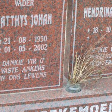 KOEKEMOER Matthys Johan 1950-2002 &amp; Hendrina Maria 1953-
