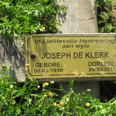 KLERK Joseph, de 1950-2015
