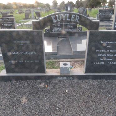 KUYLER Adam Johannes 1908-1982 & Wilhelmina G. HAMMAN 1905-1978