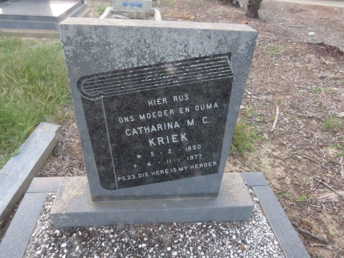 KRIEK Catharina M.C. 1890-1977