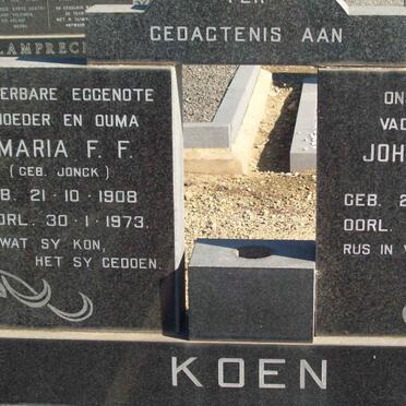 KOEN Johannes J. 1897-1984 &amp; Maria F.F. JONCK 1908-1973