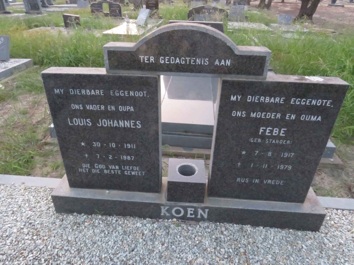 KOEN Louis Johannes 1911-1987 & Febe STANDER 1917-1979