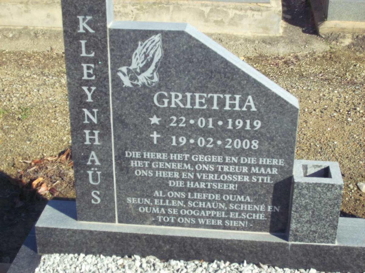 KLEYNHAUS Grietha 1919-2008