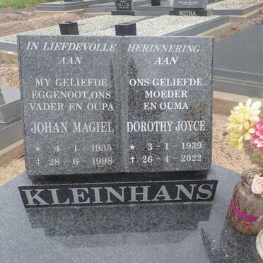 KLEINHANS Johan Magiel 1935-1998 & Dorothy Joyce 1939-2022