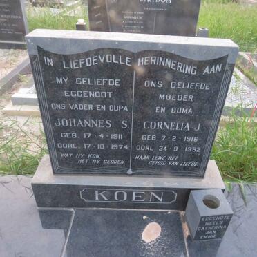 KOEN Johannes S. 1911-1974 & Cornelia J. 1916-1992
