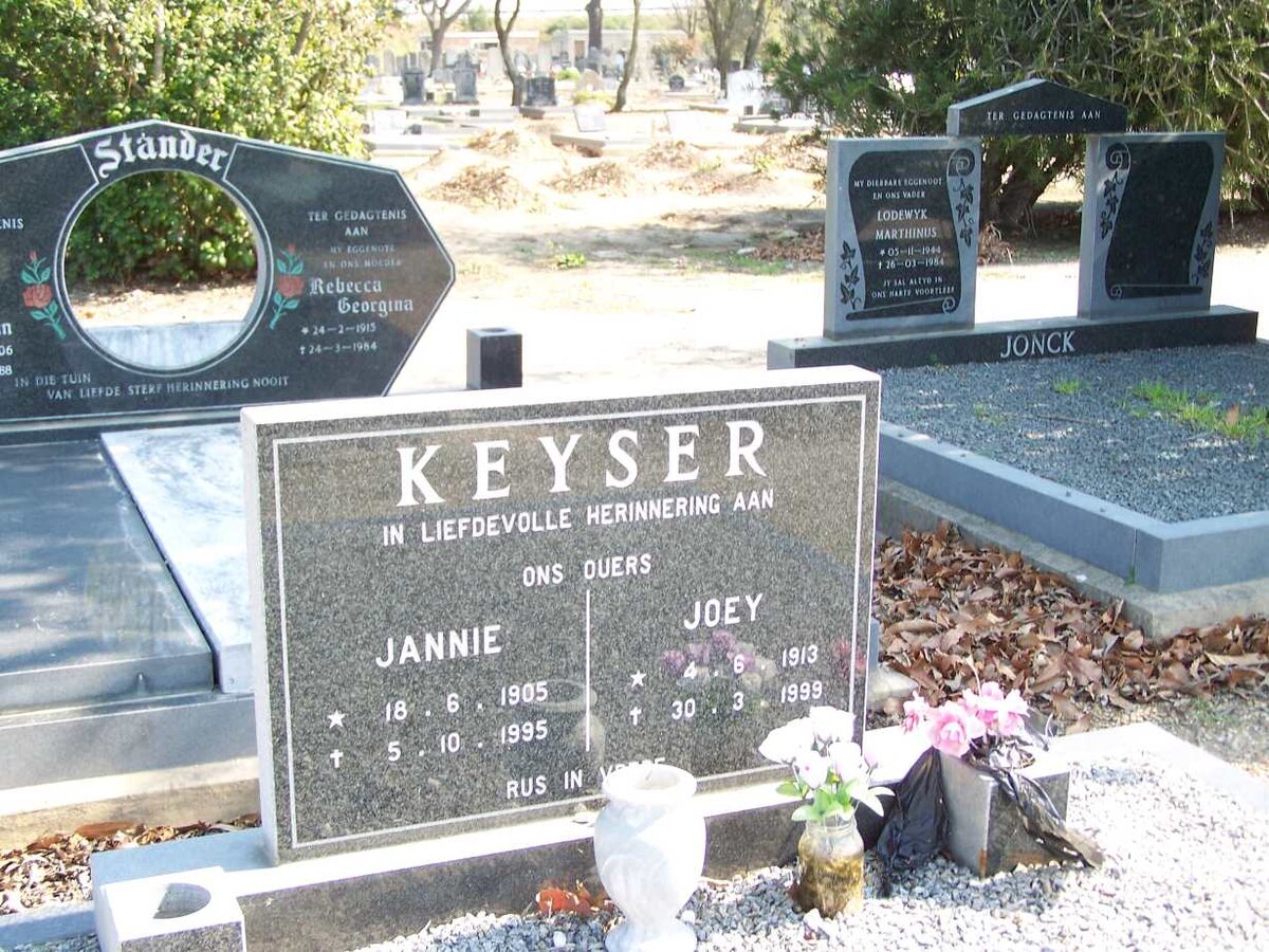 KEYSER Jannie 1905-1995 &amp; Joey 1913-1999