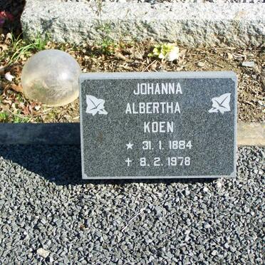 KOEN Johanna Albertha 1884-1978