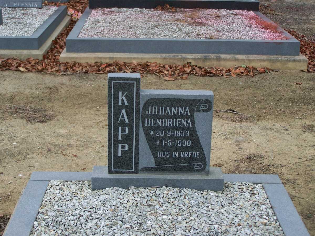 KAPP Johanna Hendriena 1933-1990