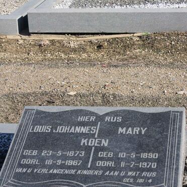 KOEN Louis Johannes 1873-1967 &amp; Mary 1890-1970
