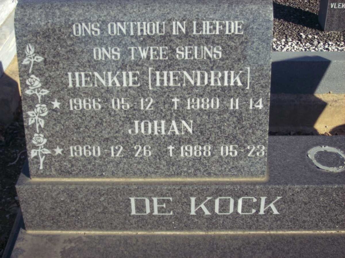 KOCK Hendrik, de 1966-1980 :: DE KOCK Johan 1960-1988
