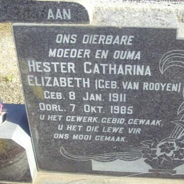 KOEN Hester Catharina Elizabeth nee VAN ROOYEN 1911-1985
