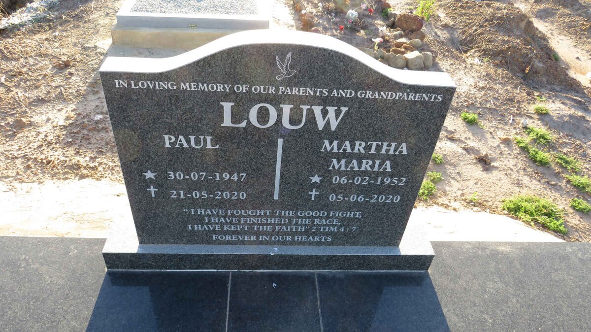 LOUW Paul 1947-2020 & Martha Maria 1952-2020