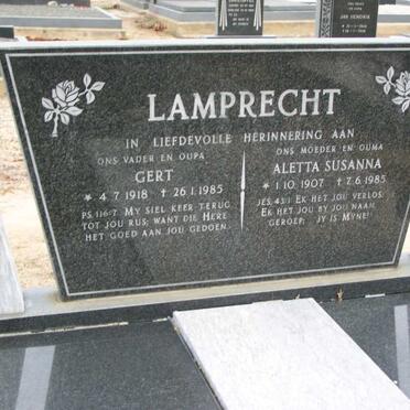 LAMPRECHT Gert 1918-1985 &amp; Aletta Susanna 1907-1985