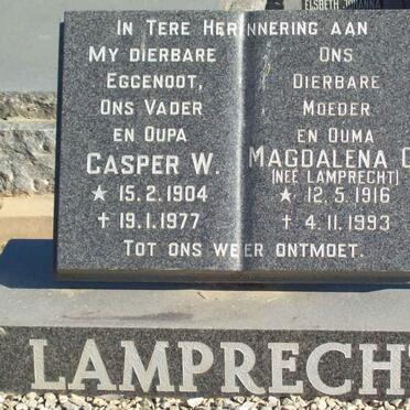 LAMPRECHT Casper W. 1904-1977 &amp; Magdalena C. LAMPRECHT 1916-1993