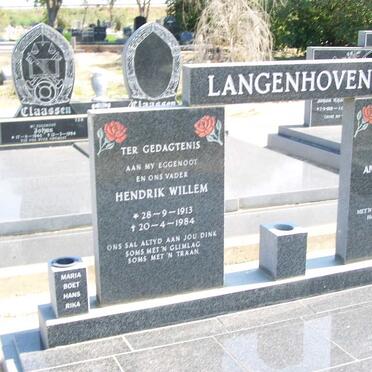LANGENHOVEN Hendrik Willem 1913-1984 &amp; Anna Joubertina 1913-2008