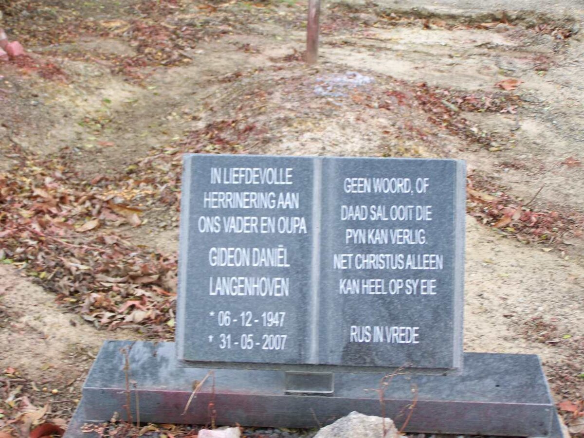 LANGENHOVEN Gideon Daniel 1947-2007