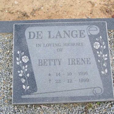 LANGE Betty Irene, de 1916-1999