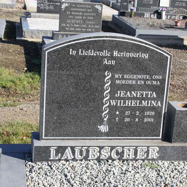 LAUBSCHER Jeanetta Wilhelmina 1929-2001