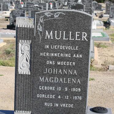 MULLER Johanna Magdalena 1909-1976