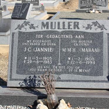 MULLER J.C. 1905-1985 &amp; M.M.H. 1908-1994
