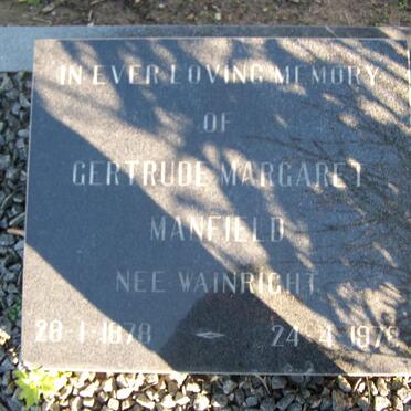 MANFIELD Gertrude Margaret nee WAINRIGHT 1878-1978