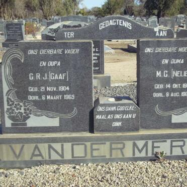 MERWE G.R.J., van der 1904-1965 &amp; M.C. 1903-1966