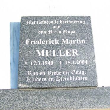 MULLER Frederick Martin 1940-2004