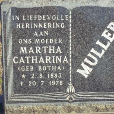 MULLER Martha Catharina nee BOTHA 1883-1978