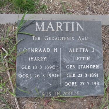 MARTIN Coenraad H. 1890-1980 & Aletta J. STANDER 1891-1981