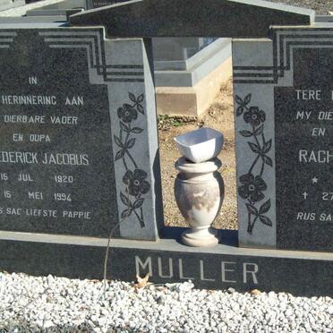 MULLER Frederick Jacobus 1920-1994 &amp; Rachel Engela 1921-1981