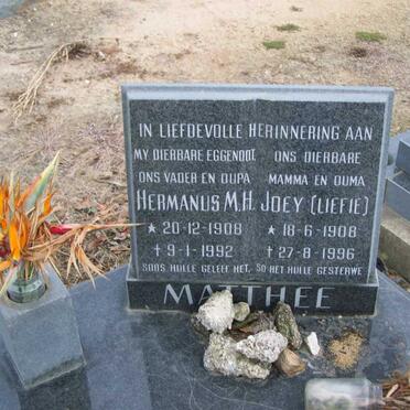 MATTHEE Hermanus M.H. 1908-1992 &amp; Joey 1908-1996