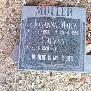 MULLER Johanna Maria 1936-1990 &amp; Calvyn 1928-