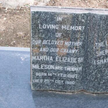 MILESON Martha Elizabeth nee THESNER 1907-1980