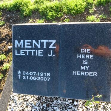 MENTZ Lettie J. 1918-2007
