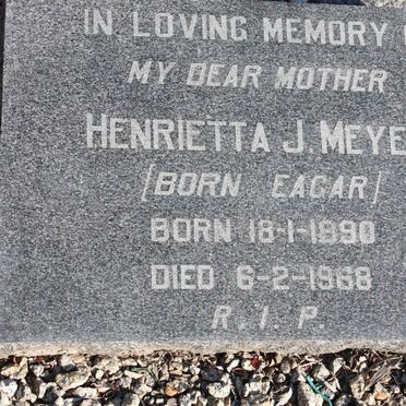 MEYER Henrietta nee EAGAR 1890-1968