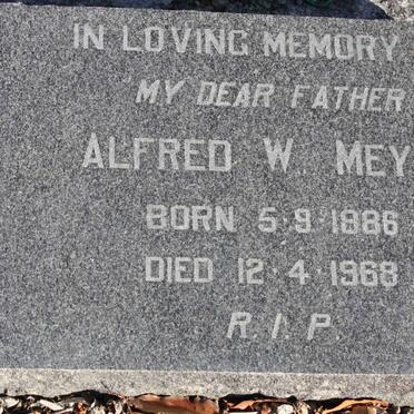 MEYER Alfred W. 1886-1968