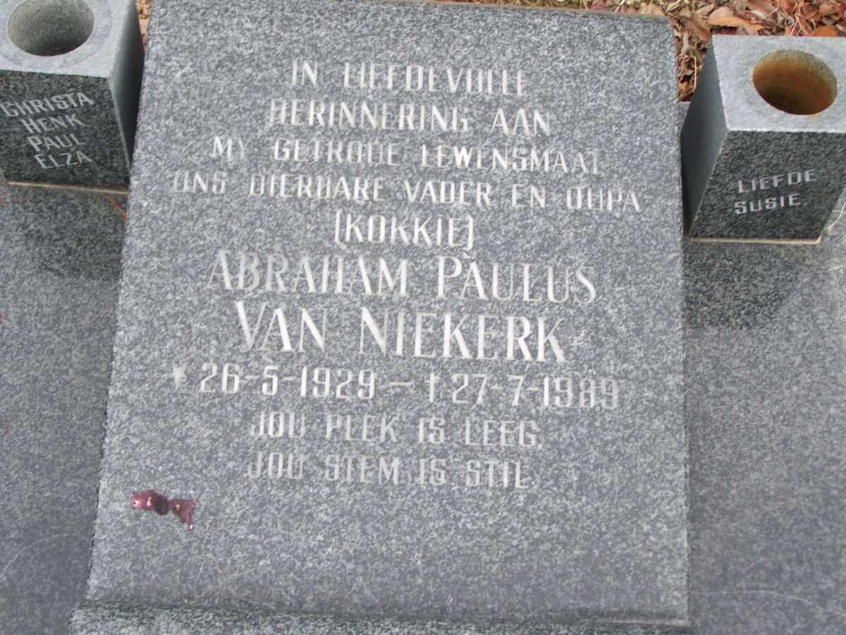NIEKERK Abraham Paulus, van 1929-1989